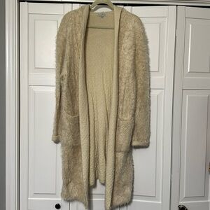 Women’s beige long sweater cardigan size m/l